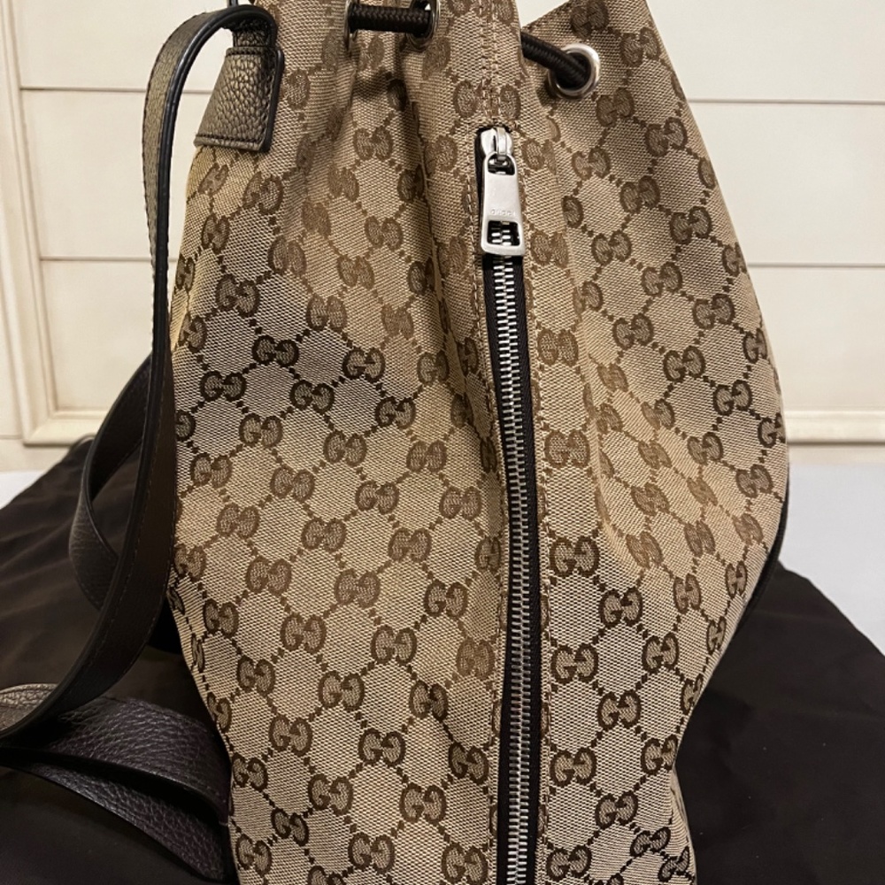 Gucci Monogram Gg Drawstring Backpack - image 3
